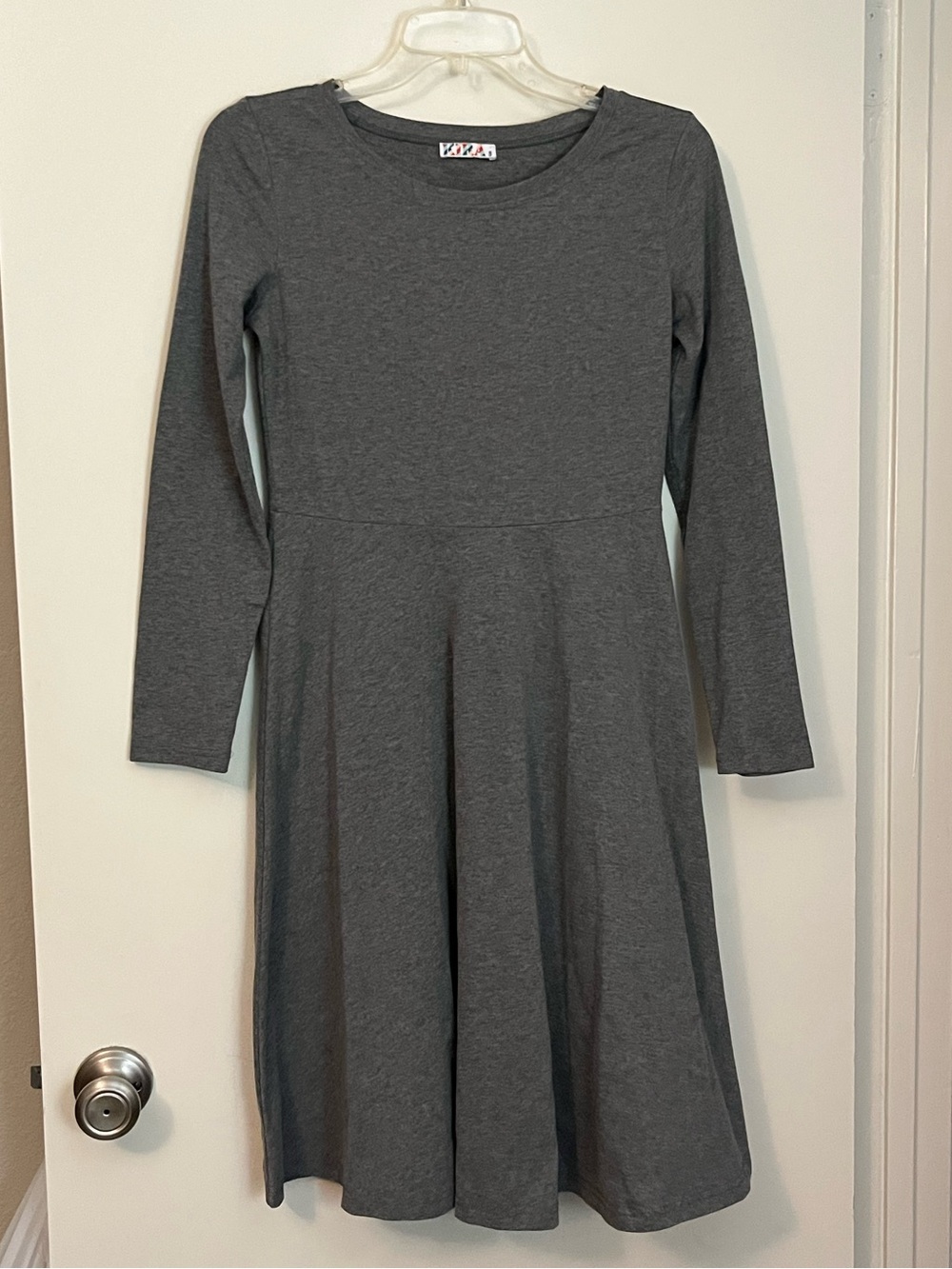KIRA Classic Long Sleeve A-line Grey Dress- size small